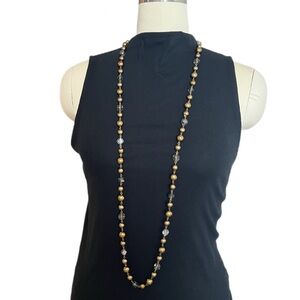 Elegant Gold and Silver Beaded Necklace
